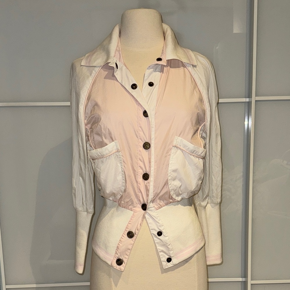 Gianfranco Ferre Pink and White Button-Up Jacket